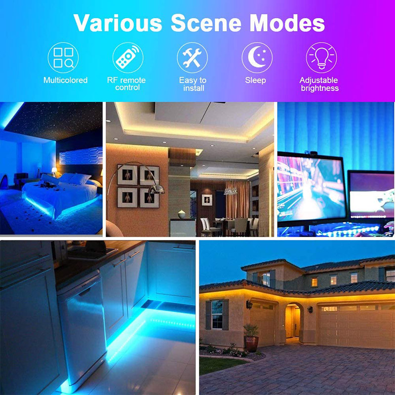 DC12V 16.4ft/5M 5050RGB WiFi Alexa Smart Control Dimmable LED Light Strip Kit, 30LEDs/M, APP Remote Control, Multi-Color Led Strip Light DC12V 16.4ft/5M 5050RGB WiFi Alexa Smart Control Dimmable LED Light Strip Kit, 30LEDs/M, APP Remote Control, Multi-Color Led Strip Light